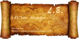 Léber Bianka névjegykártya