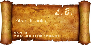 Léber Bianka névjegykártya